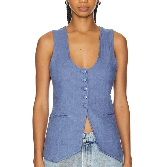 Free People Linen Vest - Picture 1 of 4